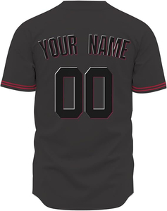 Maillot de baseball noir/marron personnalisé uniforme d'équipe à sublimation à bouton complet script rétro cousu personnalisé haut de softball durable - Product Image 6