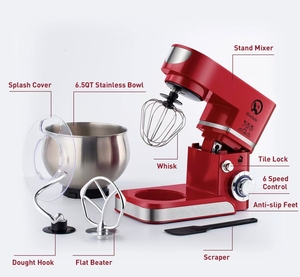 Batteur à pâte multifonctionnel électrique en acier inoxydable de 5 L pour la maison avec 6 vitesses, batteur à œufs entièrement automatique - Product Image 6