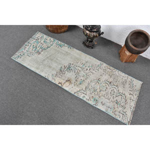 Vintage 1.8 X 5ft vert bleu turc tapis classique grande surface Tabriz Style Patchwork Design laine Latex pour couloir chambre décor - Product Image 4