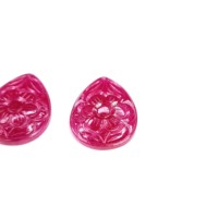 Pierre précieuse naturelle rouge en forme de poire sculptée Lalas Ruby, paire de 41,60 carats, remplie de fissures, d'origine africaine, pour collier, boucles d'oreilles et bijoux