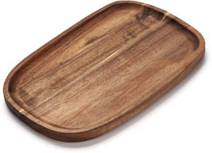 จานไม้เสิร์ฟยาวพร้อมที่จับประเภทตกแต่ง - Product Image 3