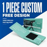 Brochure vidéo personnalisée en gros, carte en papier cartonné avec écran LCD, carte de visite numérique pour cadeau d'entreprise, promotion de salon professionnel
