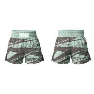 Pantalones cortos de MMA con patrón floral personalizado para hombres No Gi Style Kickboxing Grappling Gym Fightwear Peinado de tela con decoración de volantes - Product Image 3