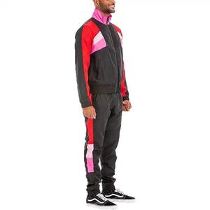 Ensemble de survêtement coupe-vent pour homme, 2 pièces, couleur contrastée, veste à fermeture éclair et pantalon, style streetwear hip-hop, vêtements de sport - Product Image 6