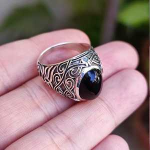 Anillo de Plata de Ley 925 con Ónix Negro, Hecho a Mano, Estilo Boho, Anillo de Promesa con Piedra Preciosa Negra Natural, Piedra de Nacimiento de Julio, Color Negro - Product Image 5