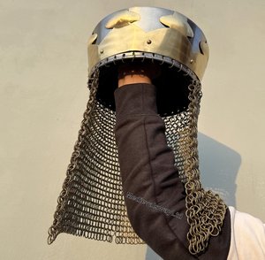 Vua Arthur Mũ Bảo Hiểm Thời Trung Cổ <span class=keywords><strong>monty</strong></span> <span class=keywords><strong>Python</strong></span> lấy cảm hứng từ Mũ bảo hiểm cho trang phục & roleplay Mũ bảo hiểm với đứng và chainmail - Product Image 2