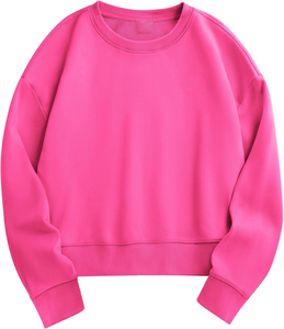 2025 tendance recadrée femmes sweat à capuche 100% coton éponge polaire hiver avant Logo surdimensionné à manches longues - Product Image 1