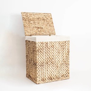 Panier à linge en jacinthe d'eau tissée, paniers de rangement naturels, provenant du premier producteur vietnamien - Product Image 6