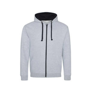 Sweat à capuche en molleton de coton 100% pour hommes le plus vendu Vintage lavé à l'acide avec ourlet brut doublure à fermeture éclair complète et anti-rétrécissement grande taille - Product Image 1