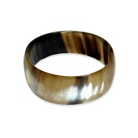 Bracelet manchette en corne plaqué platine avec motif agate perlé, bracelet élégant style animalier pour cadeau