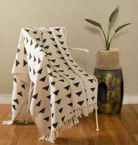 Manta de algodón ecológica con estampado de bloques de lujo hechos a mano para cama, sofá y decoración para sala de estar, textil Premium para el hogar de la India - Product Image 4