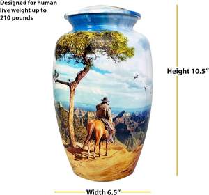 โกศบรรจุอัฐิรูปคาวบอยขี่ม้า แบบสั่งทำพิเศษ พร้อมถุงกำมะหยี่เข้าชุด ความจุ 200 คิวบิกอินช์ - Product Image 6