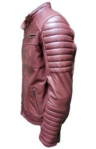 New <b>Men's</b> Style <b>Sheepskin</b> Real Leather <b>Jacket</b> Best Selling Winter <b>Jacket</b> Stand Collar and Zipper Closure OEM Service Plain Dyed - Product Image 2