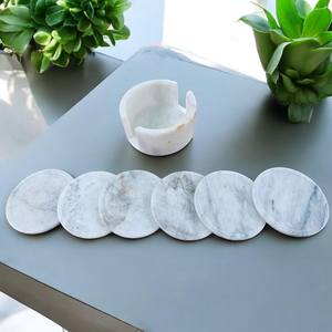 Pierre de marbre de meilleure qualité avec support sous-verres en pierre naturelle sous-verres à motif de marbre sous-verres en pierre absorbante - Product Image 1