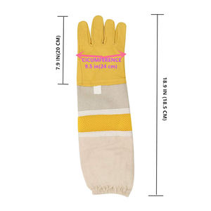 Goat Leather Beekeeper <b>Gloves</b> with Canvas XL Size Long Sleeves Cotton Liner Working Protective Sheepskin Bee <b>Glove</b> - Product Image 1