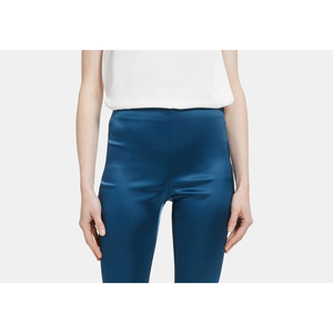 Leggings Blu in Raso Elasticizzato a Vita Alta Taglia Unica con Effetto Push-up Morbidi e Traspiranti Pantaloni Yoga Sexy con Logo Disponibile fino alla Taglia XL - Product Image 3