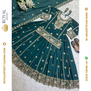 Lancement de sa propre vraie modélisation lourde fausse georgette avec séquence fantaisie bordure travail Gharara costume - Product Image 4