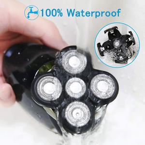 Rasoir Électrique Homme 5-en-1 Étanche Tondeuse Crâne Chauve Tondeuse Barbe Tondeuse Poils Nez Brosse Nettoyante Visage IPX7 pour le Corps - Product Image 4