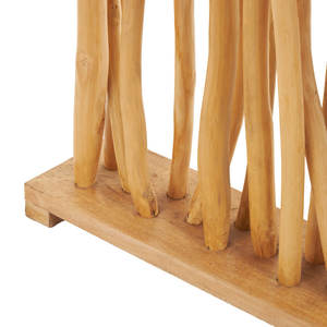 Séparateur de pièce à panneau unique en bois de teck brun clair fait à la main - Product Image 3