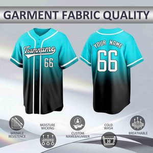 เสื้อเบสบอลทีมกีฬาชาย ชุดทีมแบบซับลิเมชั่น เสื้อเบสบอลพิมพ์ลายดิจิทัลติดกระดุม - Product Image 2