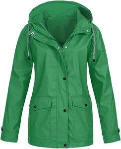 Chaqueta Cortavientos Deportiva Hedus para Mujer, con Capucha, Larga, a Rayas, Impermeable, para Exteriores, con Capucha y Protección Contra el Viento - Product Image 4