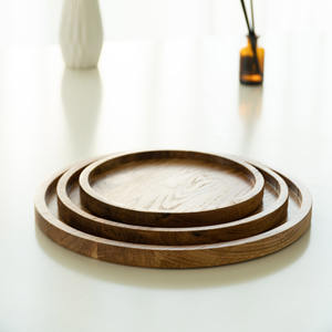 Bandejas para servir comida de madera hechas a mano bandeja de exhibición de comida de madera sostenible para desayuno almuerzo Cena - Product Image 6