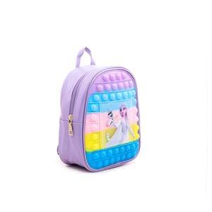 Mochila morada para niños P70826 Estilo de moda con patrón de dibujos animados Material Oxford Impermeable Características antirrobo Cierre de cremallera - Product Image 2