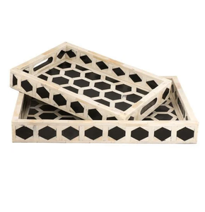 Vaisselle en incrustation d'os Plateau de service à chocolat Plateau de service à dessert en nacre à prix compétitif - Product Image 5