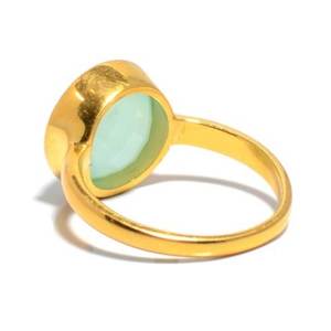 Bague en calcédoine Aqua pour femmes, bracelet fait à la main, Vintage, magnifique cadeau de mariage - Product Image 2