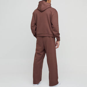 Top vente qualité supérieure 100% coton hiver Streetwear Sweat Jogger survêtement empilé deux pièces survêtement pour hommes - Product Image 5