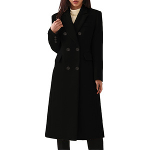 Vendita calda nuovo cappotto da <span class=keywords><strong>donna</strong></span> a doppio petto a manica lunga <span class=keywords><strong>Trench</strong></span> taglie forti traspirante tinta unita - Product Image 3