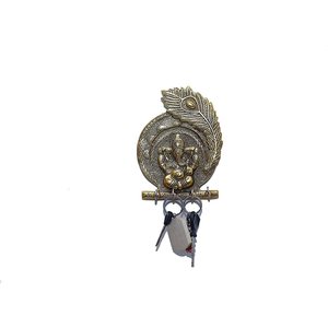 Ganesh Wall Hanging with Key Holder Metal Iron and <b>Plastic</b> for Living Room Decoration or <b>Wardrobe</b> Organization - Product Image 2