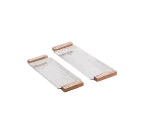 Ensemble de deux plateaux à chocolat en métal Plateau à chocolat fait à la main fini en or Plateau à chocolat fantaisie de meilleure qualité - Product Image 1