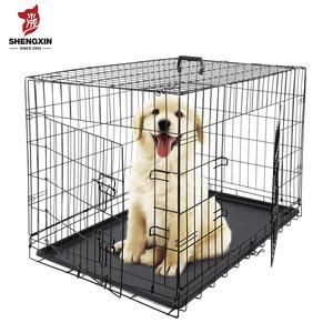 กรงสัตว์เลี้ยงขนาดใหญ่ 42 นิ้ว 48 นิ้ว แบบกำหนดขนาดได้ ประตูคู่ โครงเหล็ก สำหรับสุนัข - Product Image 1