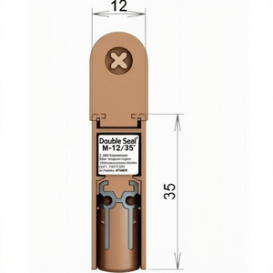 ซีลประตูอะลูมิเนียมสีเงินเคลือบสีเทาแบบสองด้าน รุ่น Double Seal M-12/35 1-393 ขนาด 1208 มม. สำหรับประตูไม้ ซ้าย/ขวา โดย ATHMER - Product Image 3