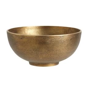 Bol à fleurs en or antique pour décoration de mariage, design unique, bol rond en aluminium pour servir des fruits, en vente, impression personnalisée - Product Image 1