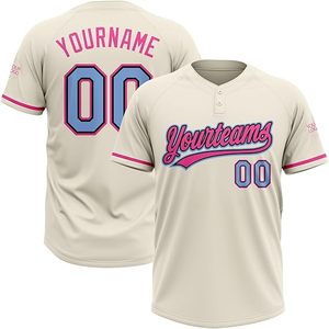 Camiseta de béisbol personalizada, poliéster transpirable, Blanco vintage con botones bordados, uniformes de béisbol y softball - Product Image 1