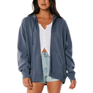 OEM Femmes de Sweat À Capuche 100% Coton Français Terry Sweats à capuche Personnalisé Drop Épaule Polaire Surdimensionné À Capuche - Product Image 2