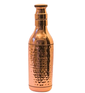 Bouteille en cuivre fini brillant Design martelé durable Bouteille d'eau réutilisable pour l'eau potable Ayurveda Avantages pour la santé - Product Image 1