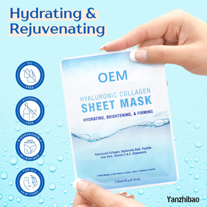 Masker Wajah kolagen dengan asam Hyaluronic, Vitamin C, peptida, lidah buaya, hidrasi pencerah instan - Product Image 2