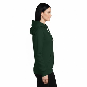 Sudadera con Capucha Verde Oscuro Lisa para Impresión, Calidad Premium, Corte Ajustado, Sudadera Deportiva para Mujer, Algodón de Alto GSM, Conjunto Deportivo Completo - Product Image 3