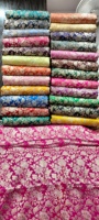 Tissu brocart jacquard tissé 150D de haute qualité, imprimé motif floral organique, design chinois, en soie/coton, kits de pré-découpes pour robes de filles et de garçons
