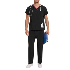2025 nuevo estilo ropa de trabajo poliéster Spandex elástico logotipo personalizado uniformes de Hospital Unisex batas de laboratorio médico conjunto de uniforme - Product Image 1
