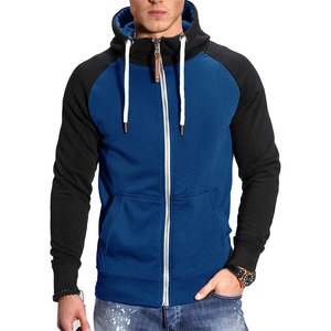 Sudadera con capucha deportiva informal de invierno para hombre, 100% algodón, empalme de Color, manga de hombro, capucha recta gruesa, buen ajuste - Product Image 5