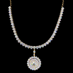 2025 colliers en or jaune Style goutte d'eau fine diamant de laboratoire rond taille brillante IGI certifié meilleure qualité de couleur - Product Image 4