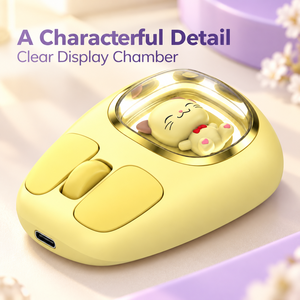 Ratón Inalámbrico Amarillo con Cámara Decorativa Transparente y Carga USB-C - Product Image 6