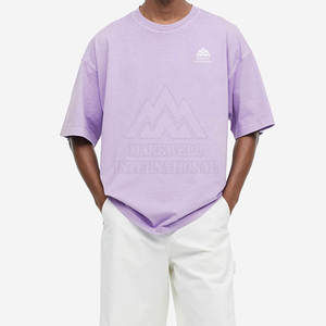 Precio al por mayor de ropa informal para hombre mejor estilo lavado ácido Camiseta 100% algodón de corte suelto impreso camiseta para hombres - Product Image 3