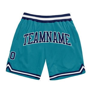 Industrie Direct Engro Sportswear Basketball <b>Shorts</b> Custom Teal Navy-<b>White</b> Authentic Throwback Basketball <b>Shorts</b> - Product Image 1