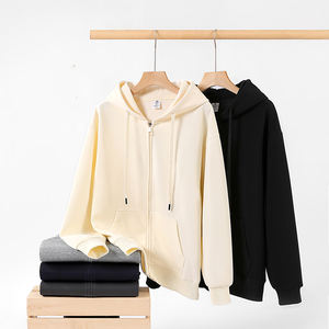 Sweat-shirts à capuche pour hommes en coton lourd personnalisés, 100% coton, vêtements de rue, col à capuche surdimensionné, imprimé uni, logo tricoté - Product Image 1