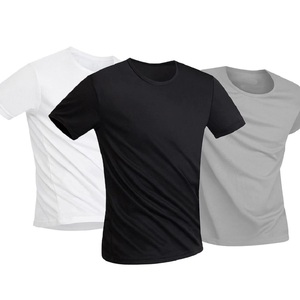 Camisetas de algodón de verano para hombre 2024 Simple cuello redondo elástico sólido nuevo Casual Streetwear Cool camisas para hombres - Product Image 6